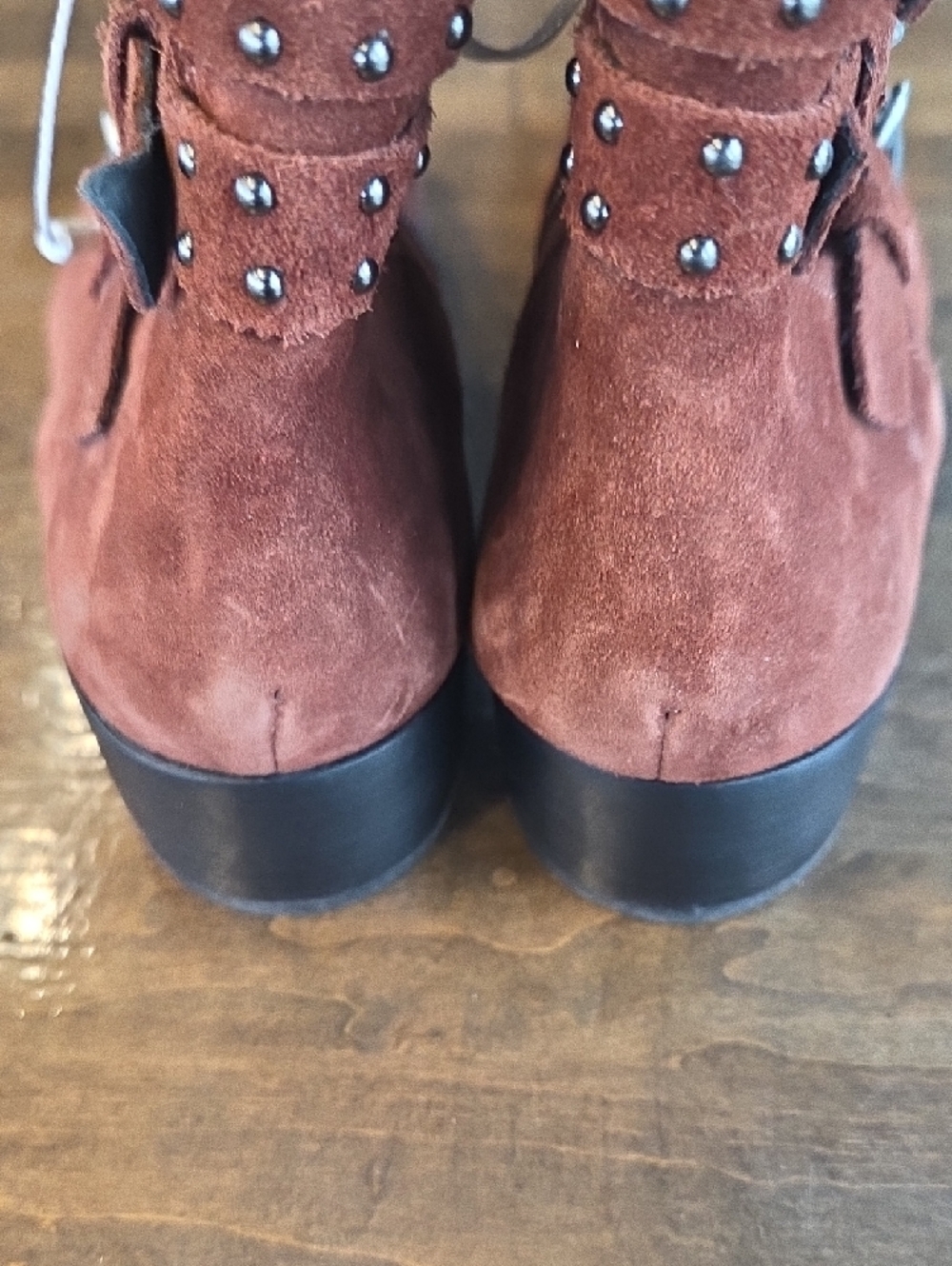 Geox Size EU 37  US 7 Women’s Suede Studded Ankle Boots - Rust Brown NEW - Picture 4 of 8